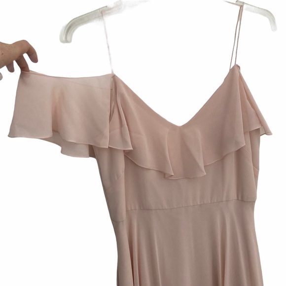 JENNY YOO Soft Blush Mila Off The Shoulder Dress - Picture 4 of 11